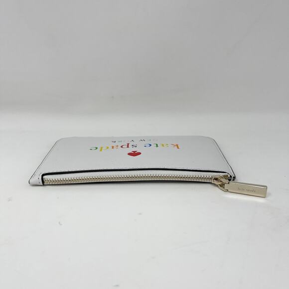 Kate Spade All Love Zippered Coin Pouch‎ POUCH ONLY White Leather Multi KB561 - Picture 4 of 9